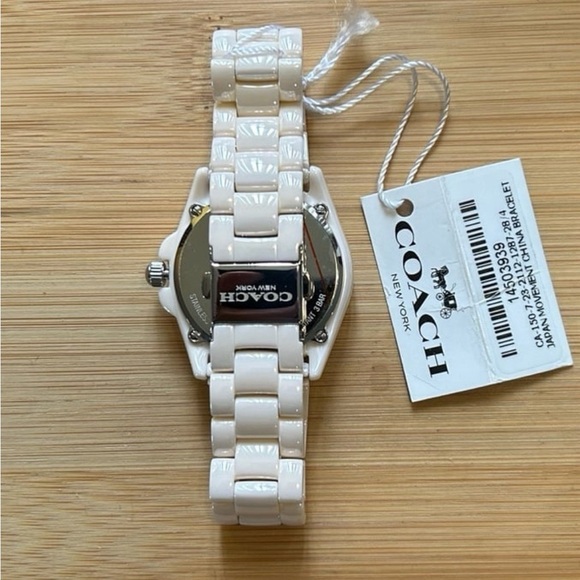 Coach Greyson Watch With 36mm Silver Sparkley Face & Light Pink Ceramic Bracelet - Picture 3 of 7